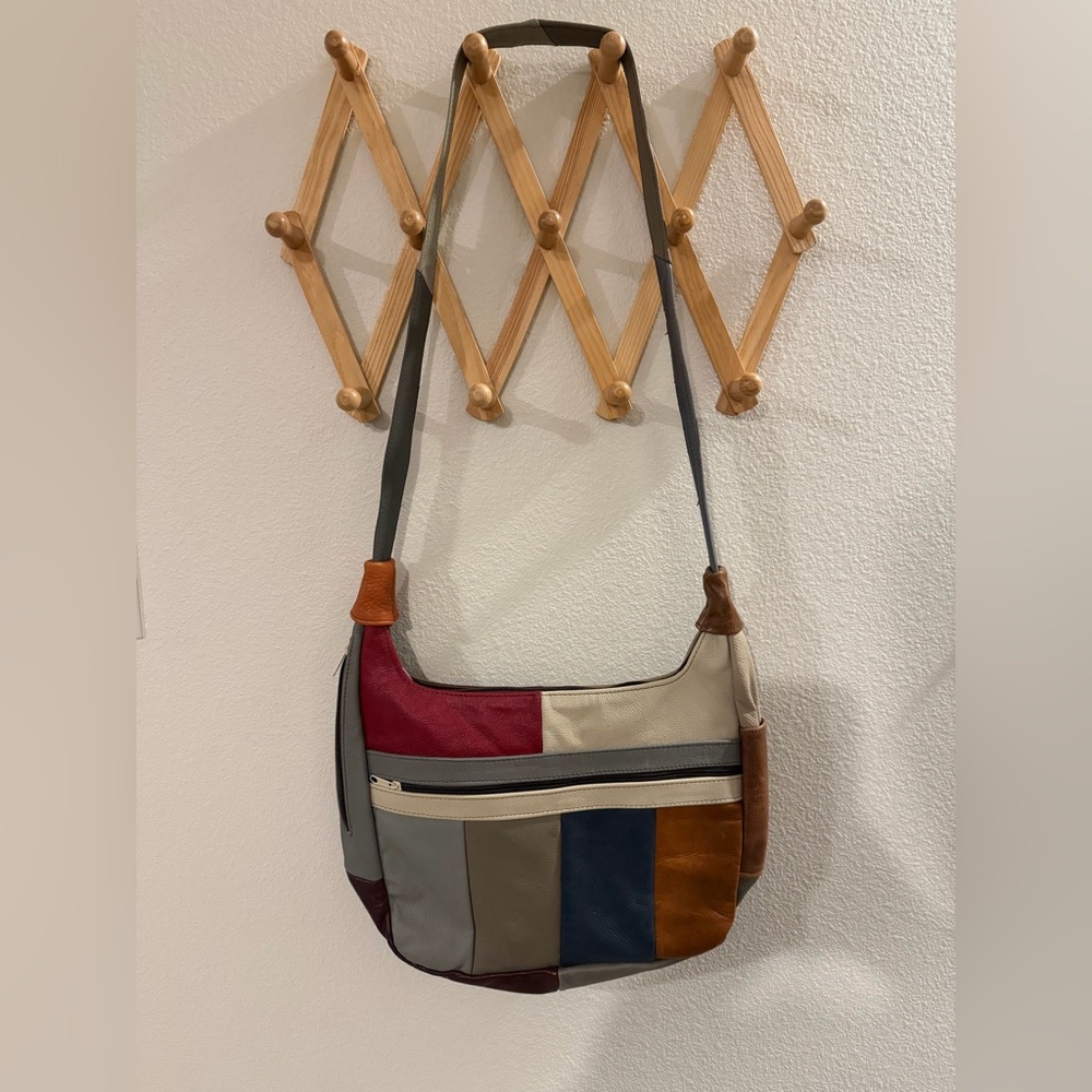 Patchwork Shoulder Bag - Genuine Leather - image 2